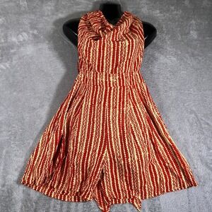 NOA NOA Jumpsuit Womens Small  Red Hawaii Halter Neck Tie‎ Back Rayon Romper